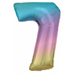 Folienballon 7 Regenbogen pastell