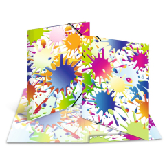Sammel-/Gummizugmappe A3 bunte Kleckse