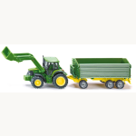 1843 John Deere mit Frontlader und Anhänger
