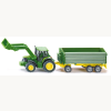 1843 John Deere mit Frontlader und Anhänger