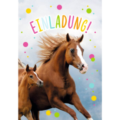 Kindergeburtstags-Einladungen Pferde