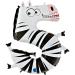 Folienballon Zahl 5 Zebra 102cm