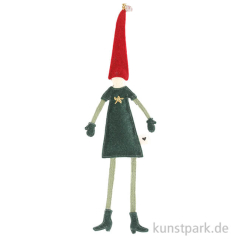 Magnetwichtel. Grünes Kleid. Stern gold.