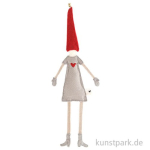 Magnetwichtel. Graues Kleid. Herz rot.