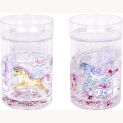 Glitzerbecher Einhorn-Paradies