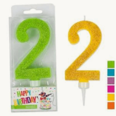 B.F. Zahlenkerze 2 Glitter