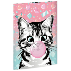 Sammel-/Gummizugmappe A3 Karton Katze