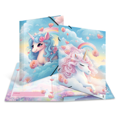 Sammel-/Gummizugmappe A3 Happy Unicorns