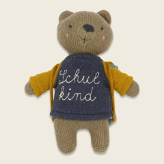 Bär Schulkind, Shirt blaugelb mit Schulranzen