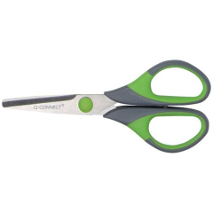 Schere 14cm Soft Griff grün/grau