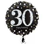 Folienballon Happy Birthday 30 Sparkling