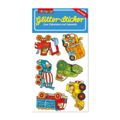 Glitter-Sticker Baustellenfahrzeuge