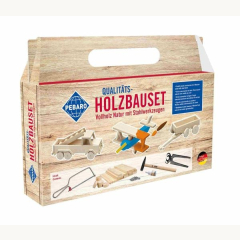 Holzbauset Vollholz 25 Teile Werkzeug natur