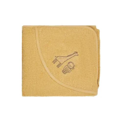 Kapuzenbadetuch Giraffe/Löwe