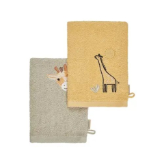 Waschlappen 2er Pack Giraffe