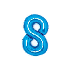 Folienballon Medium Zahl 8 silber