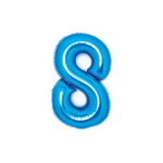 Folienballon Medium Zahl 8 silber