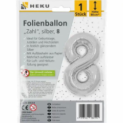 Folienballon 8 silber
