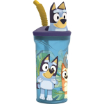 Trinkflasche BLUEY mit 3D Strohhalm