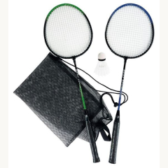 Badminton Spiel Garnitur 3 teilig schwarz