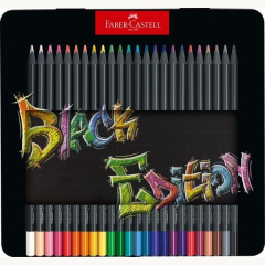Farbstiftetui 25St Black Edition Metalletui