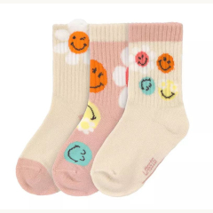 3 Socken Smiley World dusty rose 23-28