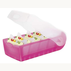 Karteikasten Croco A8 pink/ tranp.