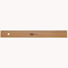 Lineal 30 cm Holz m.Metall.